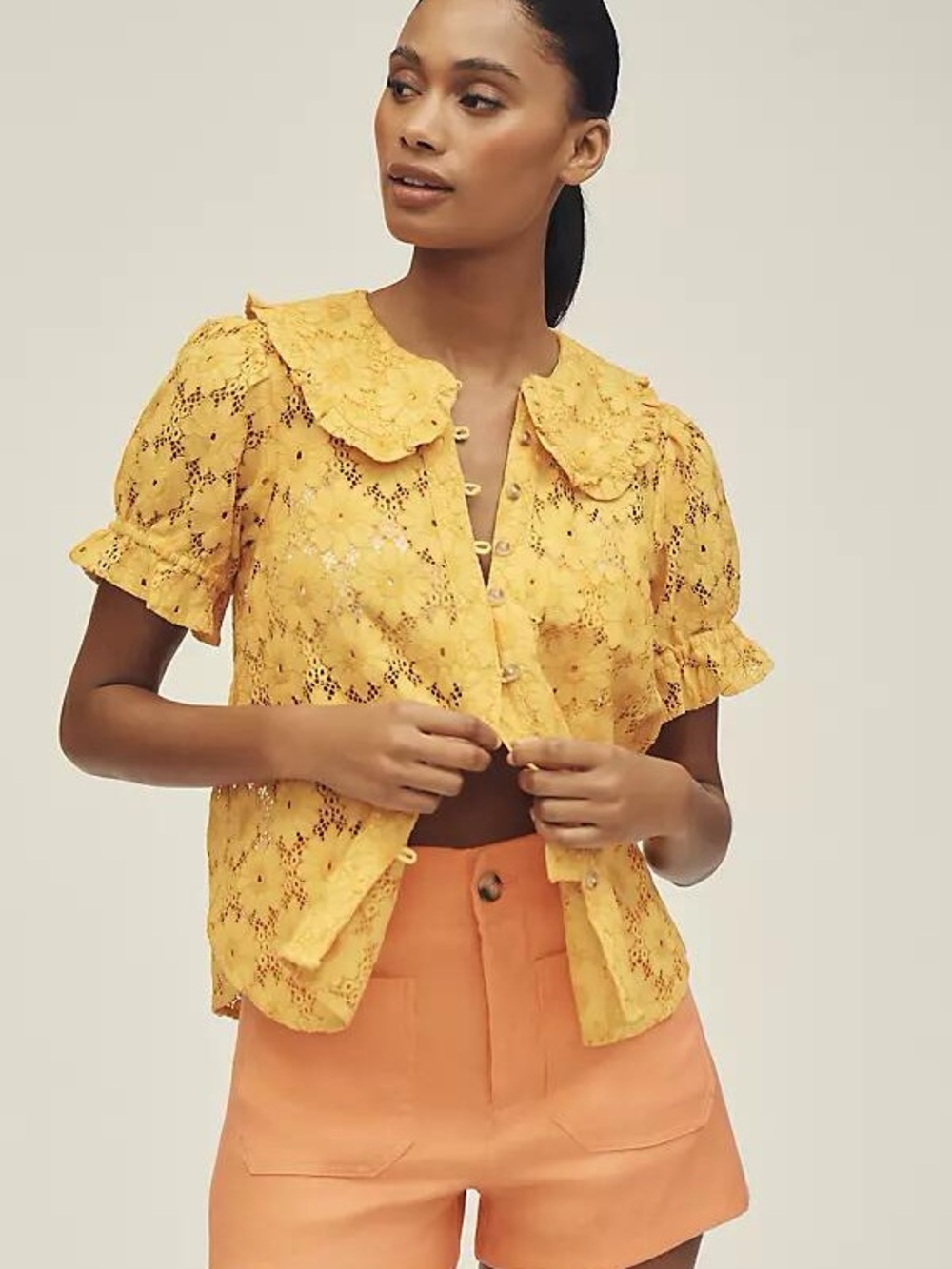 Pilcro Anthropologie Kiera Lace Blouse | S